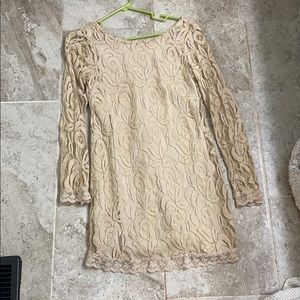 Fire Los Angeles beige lace dress S
